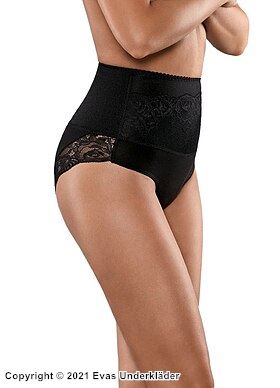 Shaping maxi briefs, lace overlay, belly and hips control, flowers